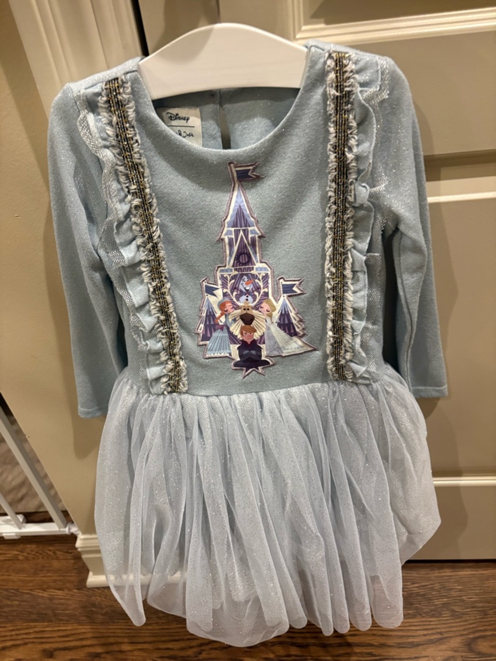 Disney Sparkle Light Blue Frozen Castle Dress Costume